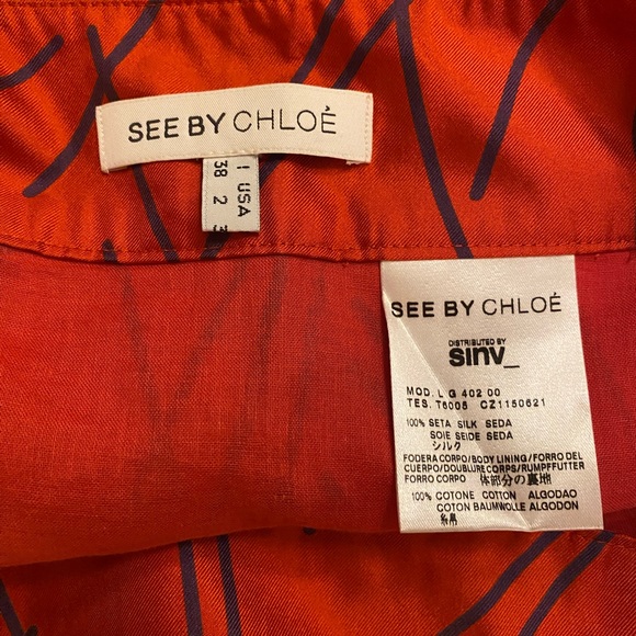 See by Chloé retro red mini skirt size 2 - Picture 10 of 13